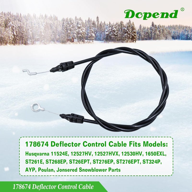 Dopend 178674 Deflector Control Cable for Husqvarna, AYP, Poulan, Jonsered Snowblower Parts, Replaces 587030801, 585271701, 532420673, 178674, 420673 - Image 5